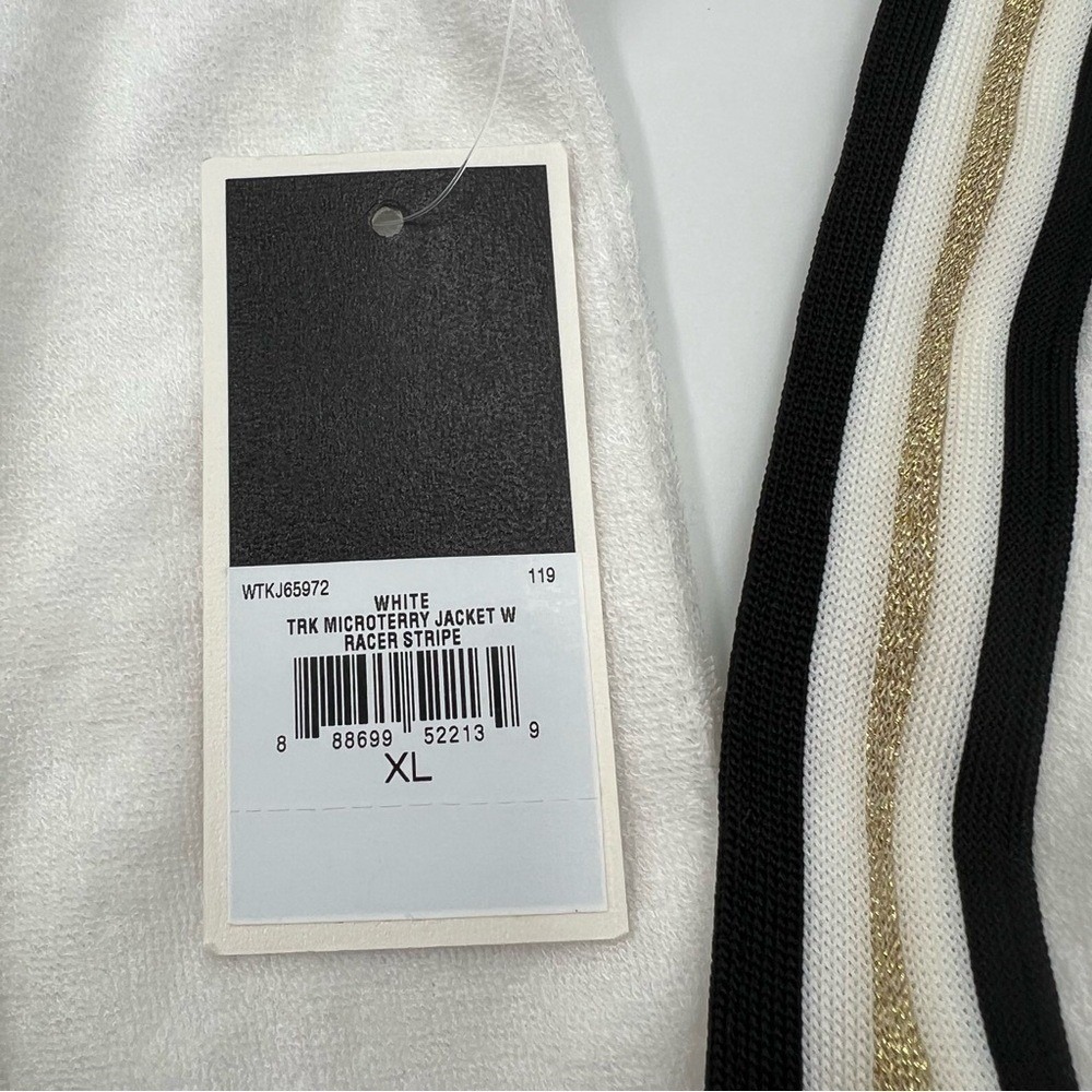 Juicy Couture Black Label White Microterry Track‎ Jacket Racer Stripe XL NWT - Picture 4 of 15